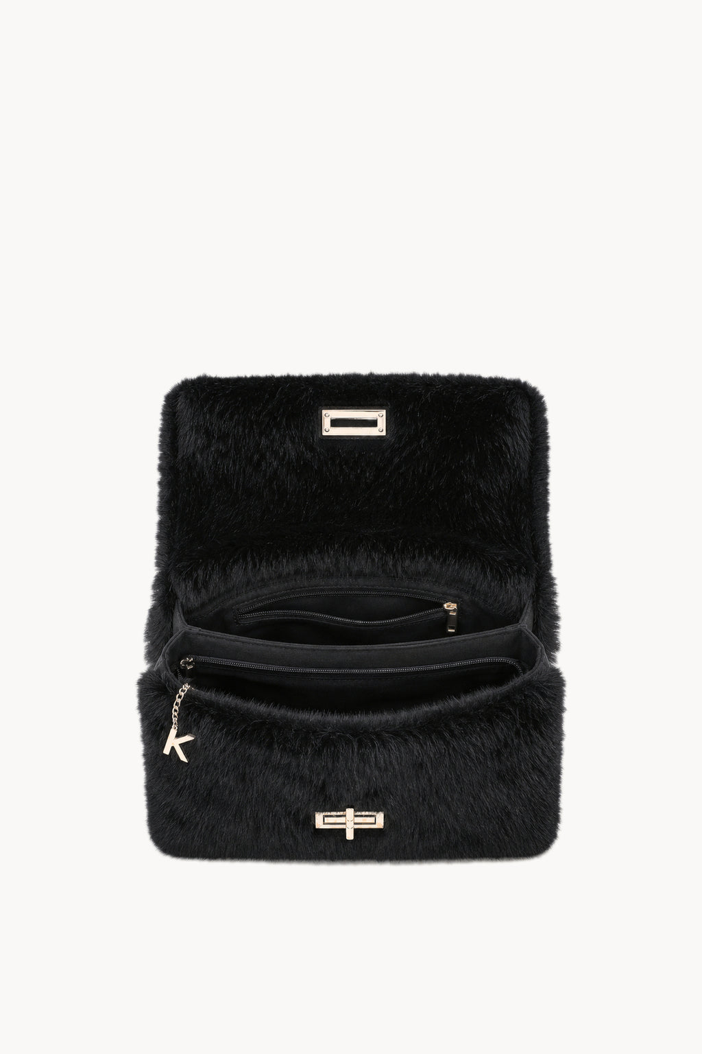 Kassandra & Co Borsa a spalla effetto pelliccia con catena
