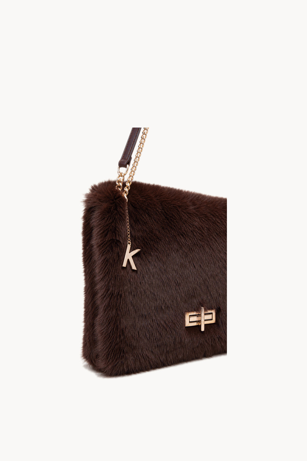 Kassandra & Co Borsa a spalla effetto pelliccia con catena