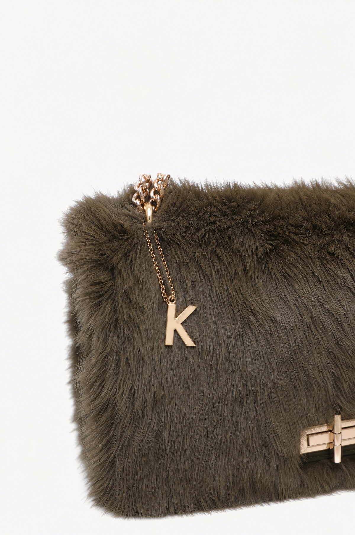 Kassandra & Co Borsa a spalla effetto pelliccia con catena