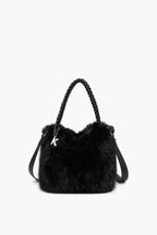 Kassandra & Co Borsa hobo effetto pelliccia con manico intrecciato