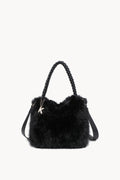 Kassandra & Co Borsa hobo effetto pelliccia con manico intrecciato Black