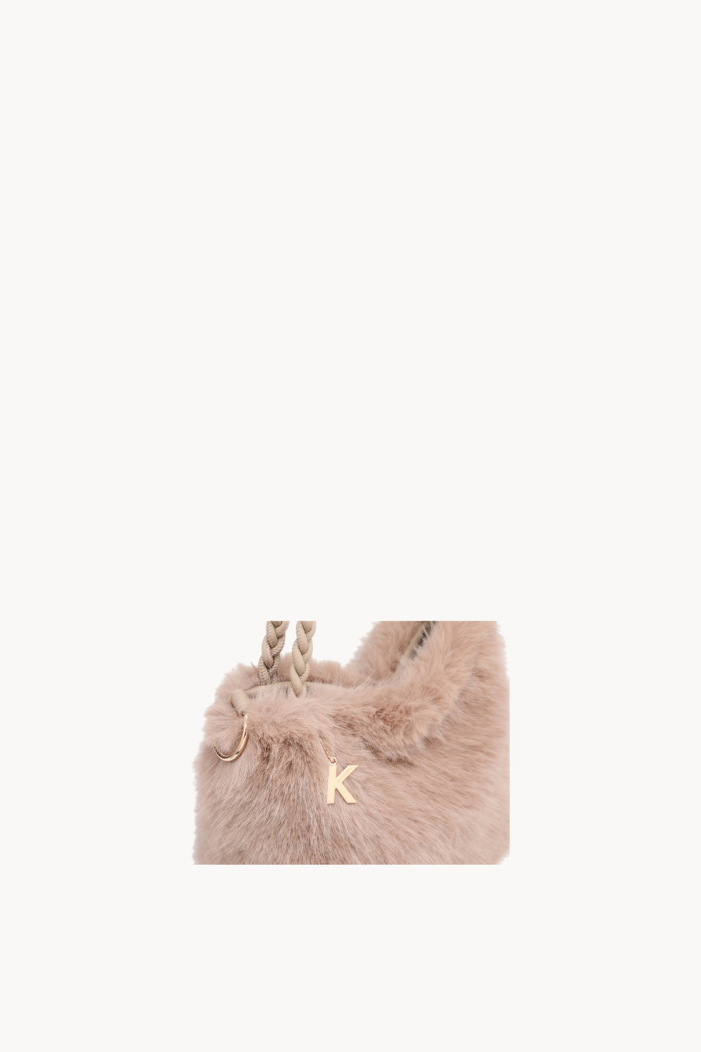 Kassandra & Co Borsa hobo effetto pelliccia con manico intrecciato
