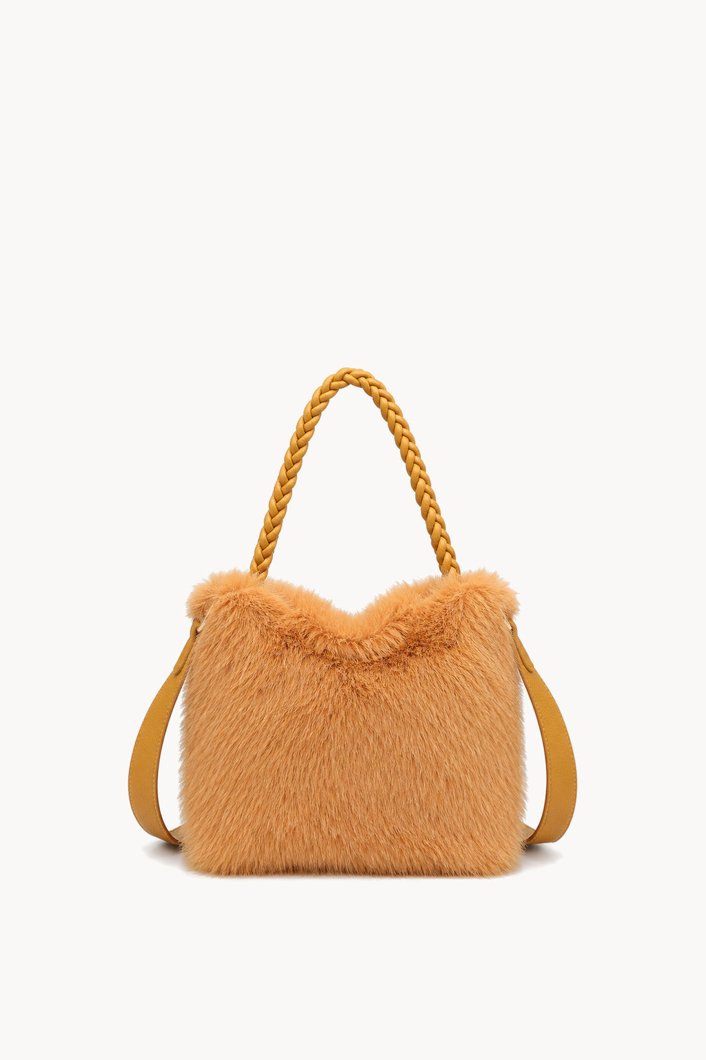 Kassandra & Co Borsa hobo effetto pelliccia con manico intrecciato