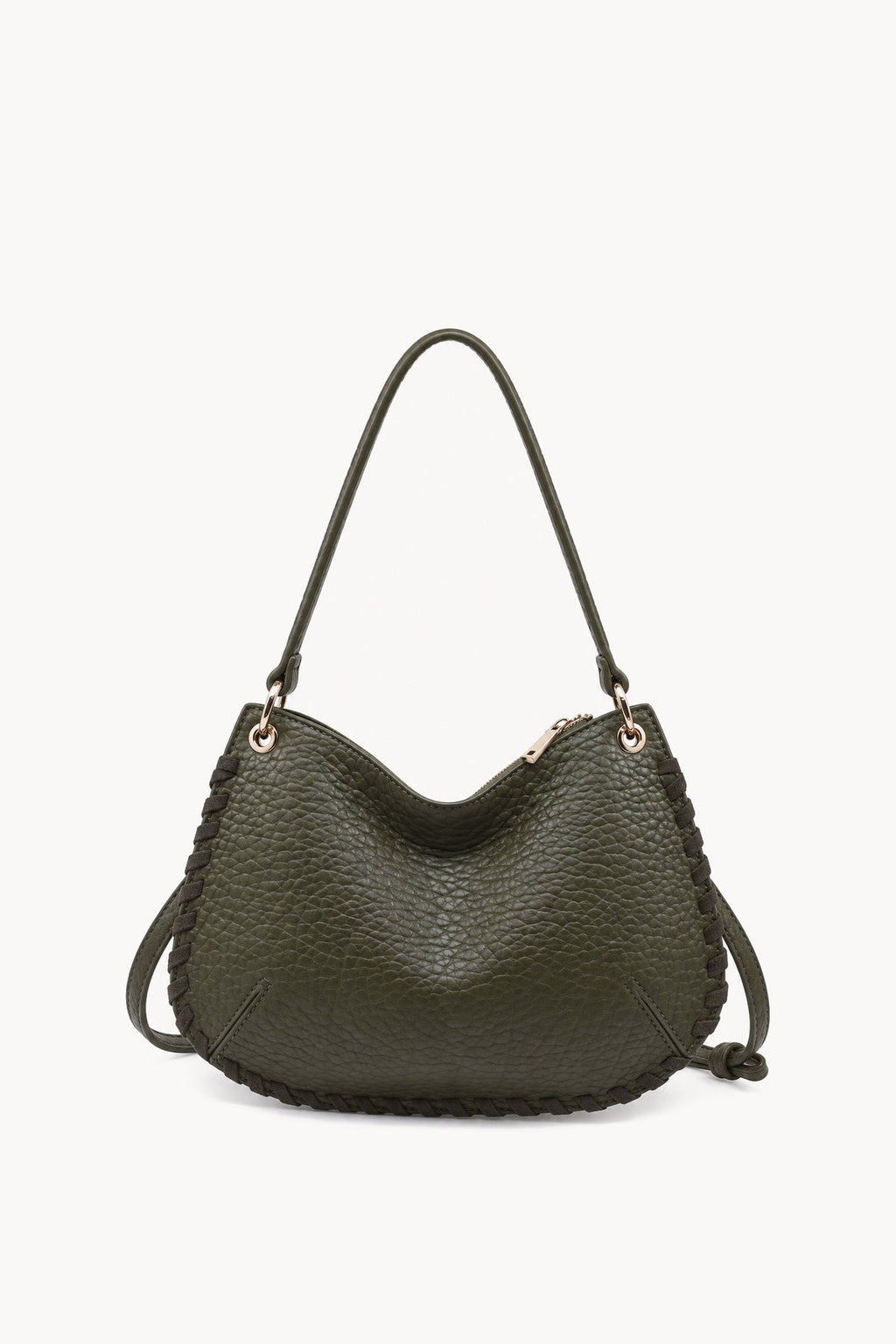 Borsa a spalla con cuciture decorative Green