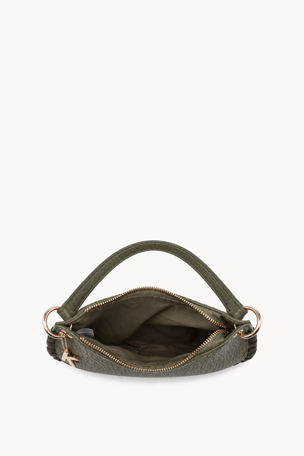 Borsa a spalla con cuciture decorative Green