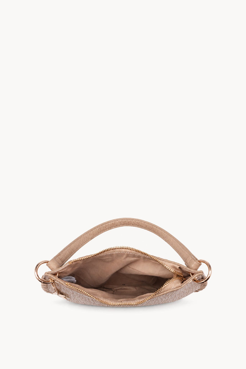 Borsa a spalla con cuciture decorative Taupe
