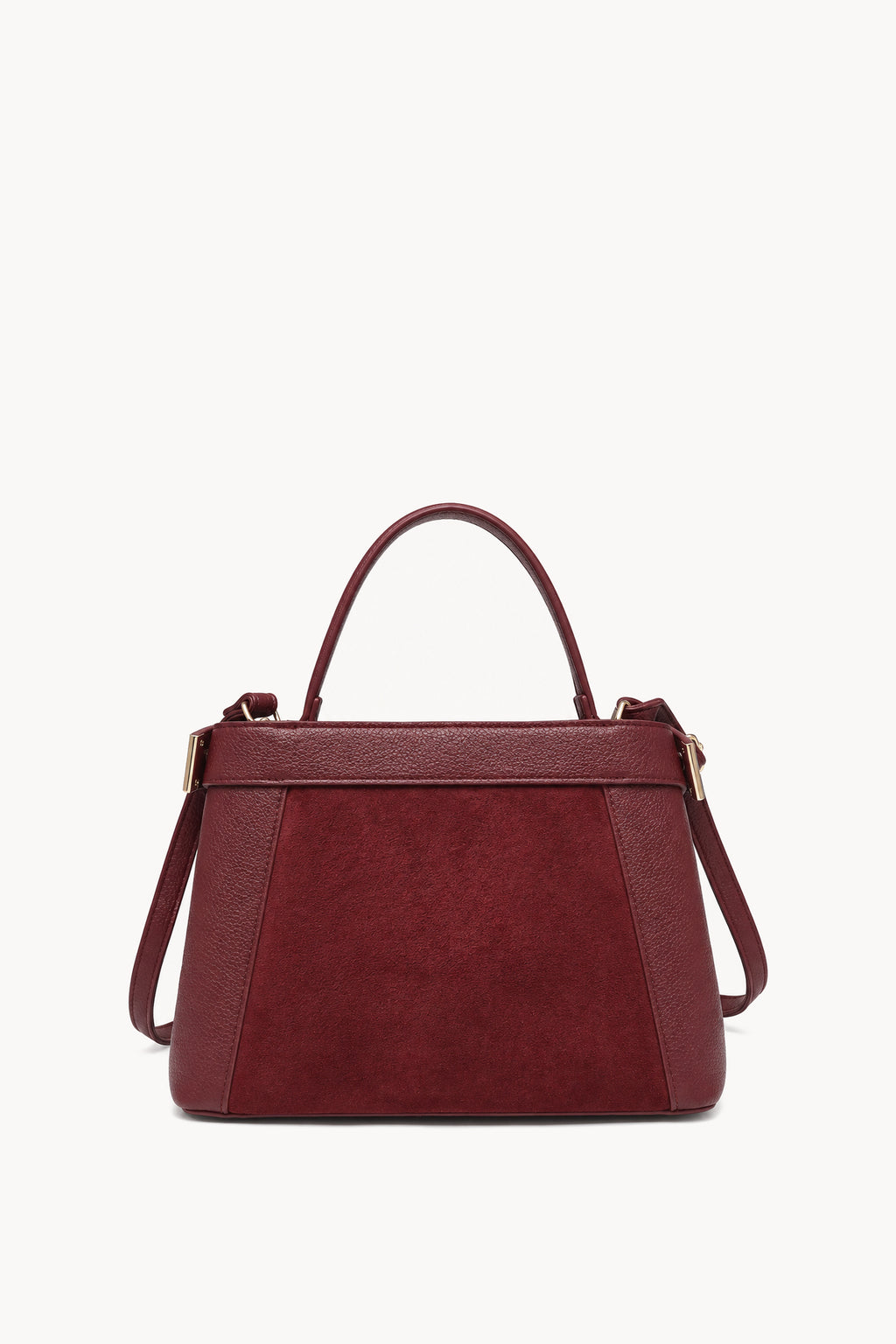 Borsa a mano effetto scamosciato con fascia decorativa