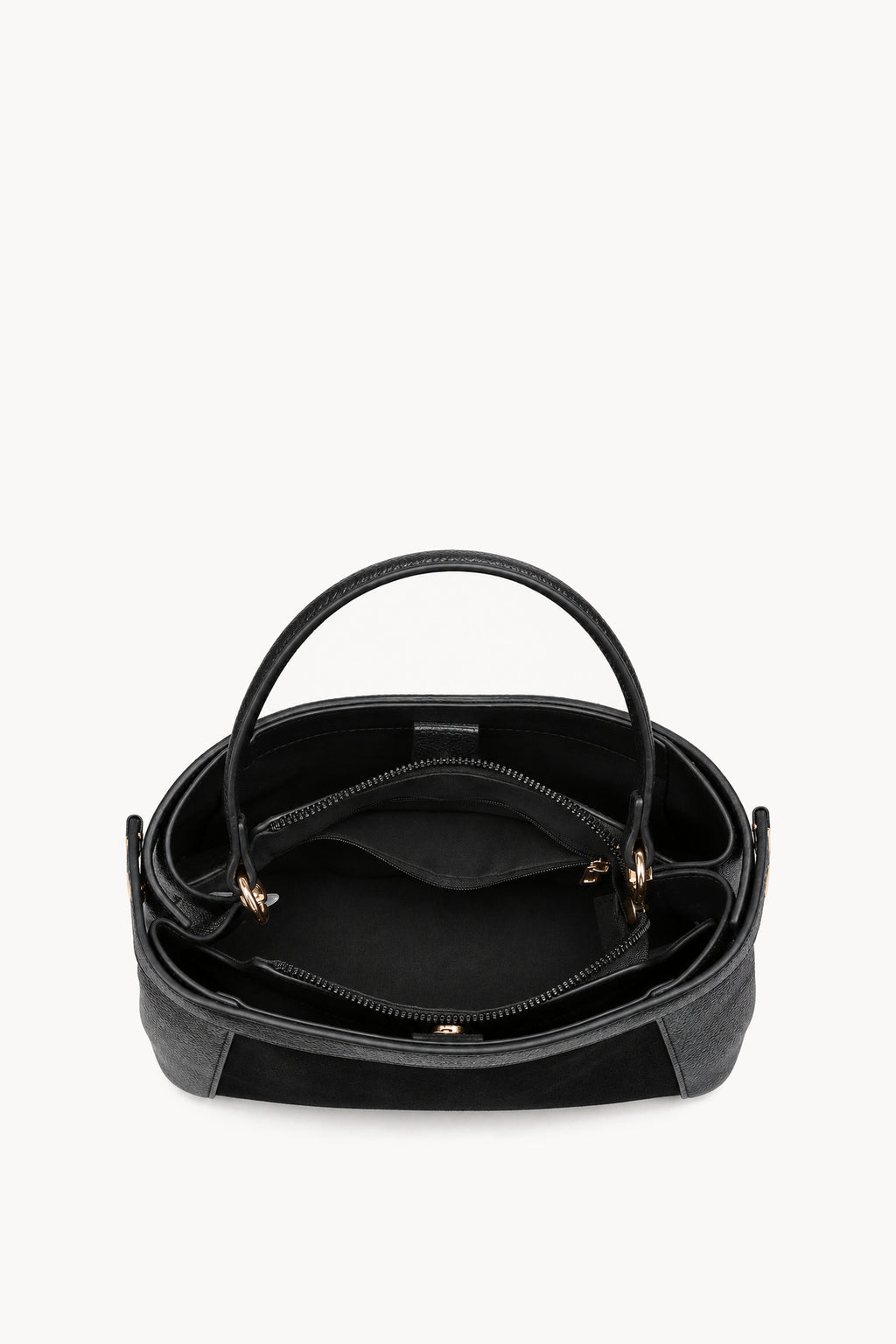 Kassandra & Co Borsa a mano effetto scamosciato con fascia decorativa