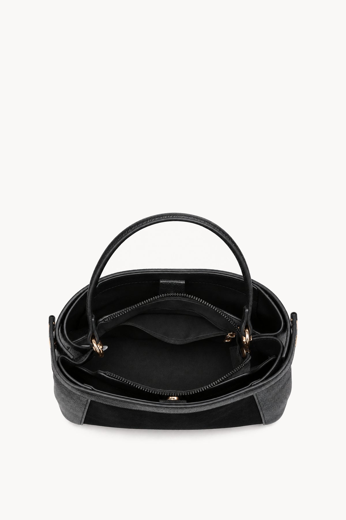 Kassandra & Co Borsa a mano effetto scamosciato con fascia decorativa