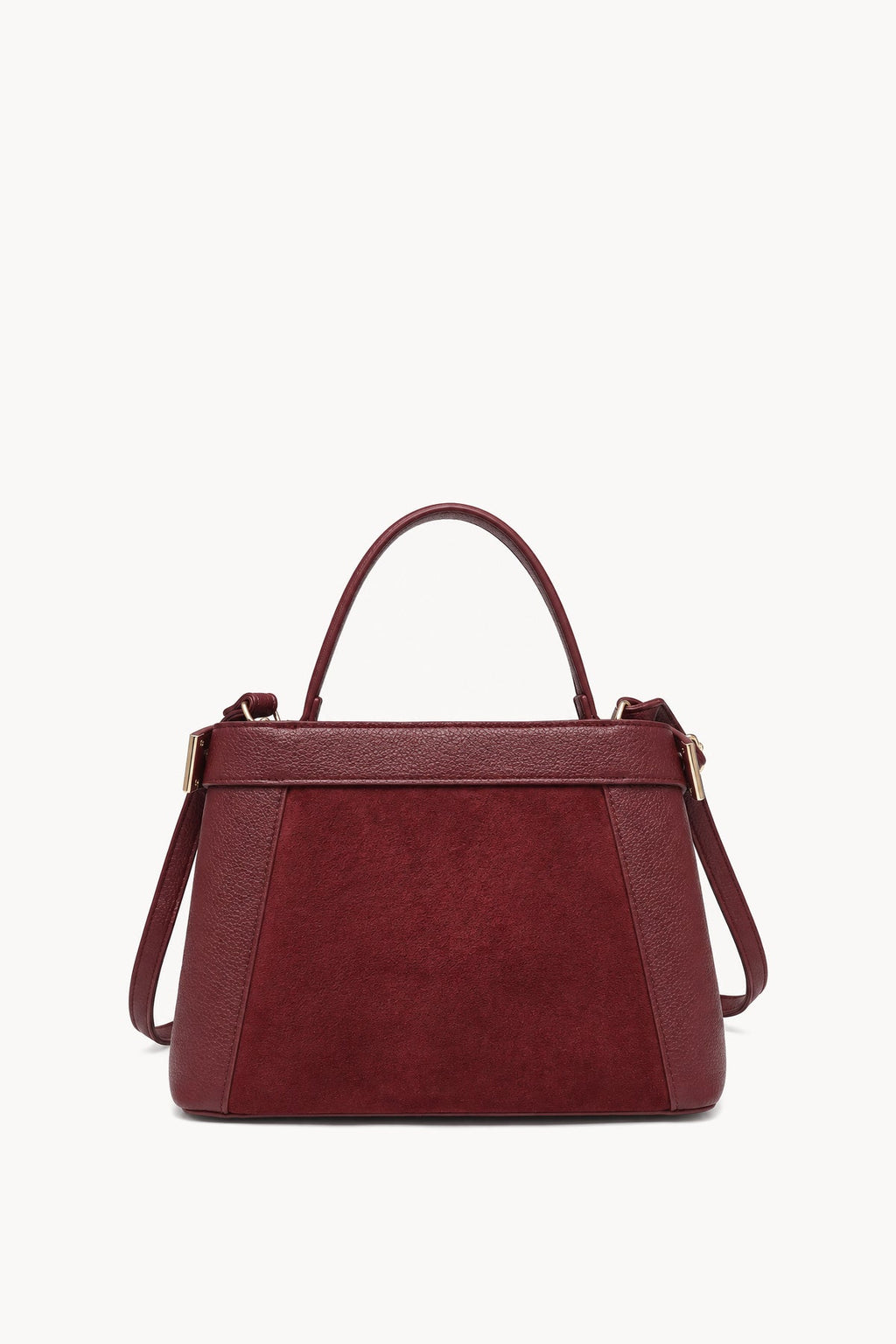 Borsa a mano effetto scamosciato con fascia decorativa Red
