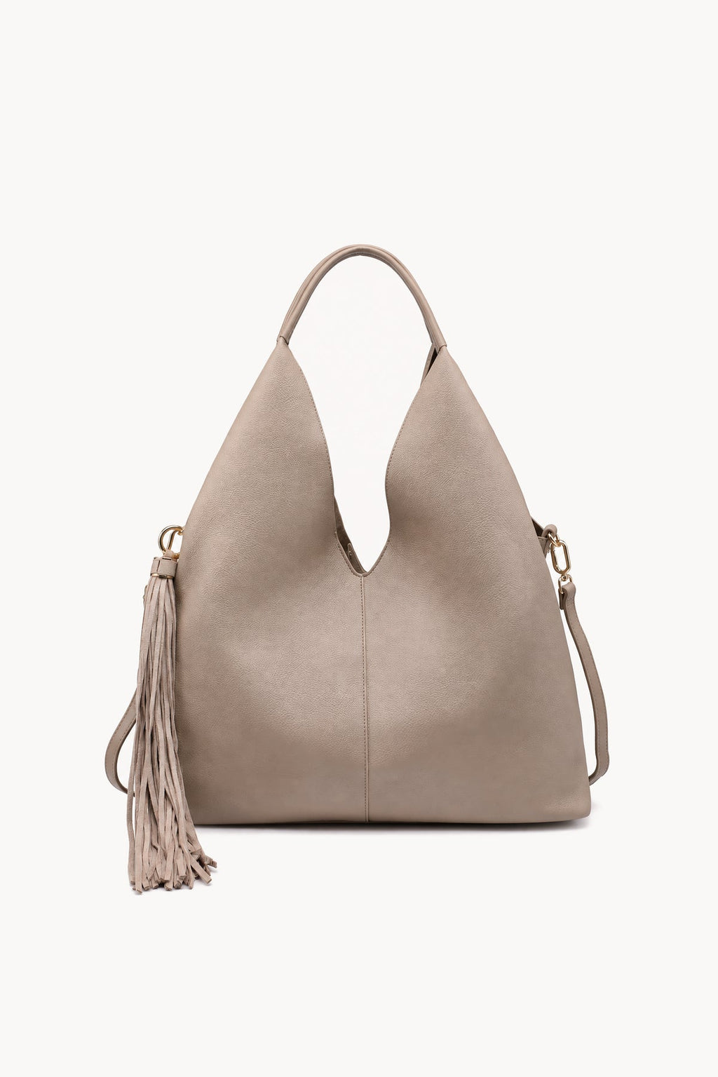 Borsa hobo con lunga nappa Khaki