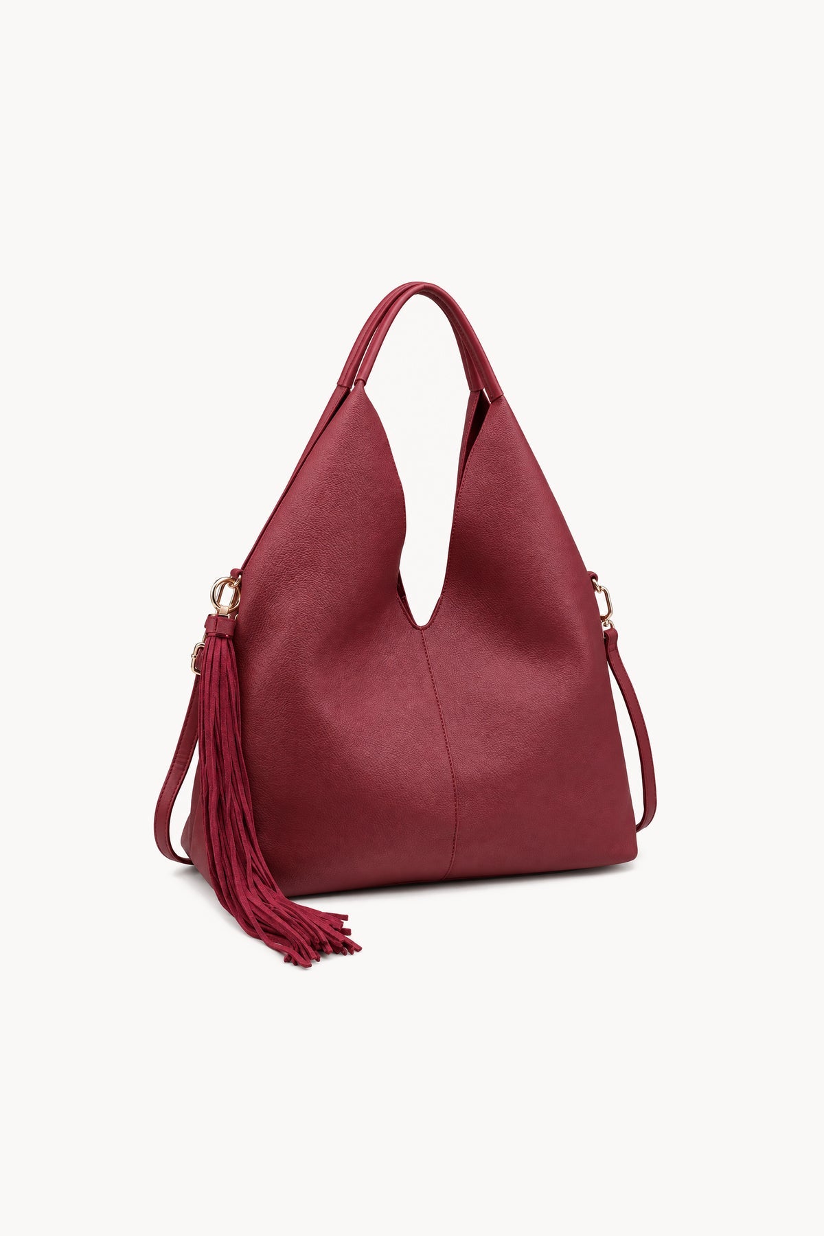 Borsa hobo con lunga nappa Red