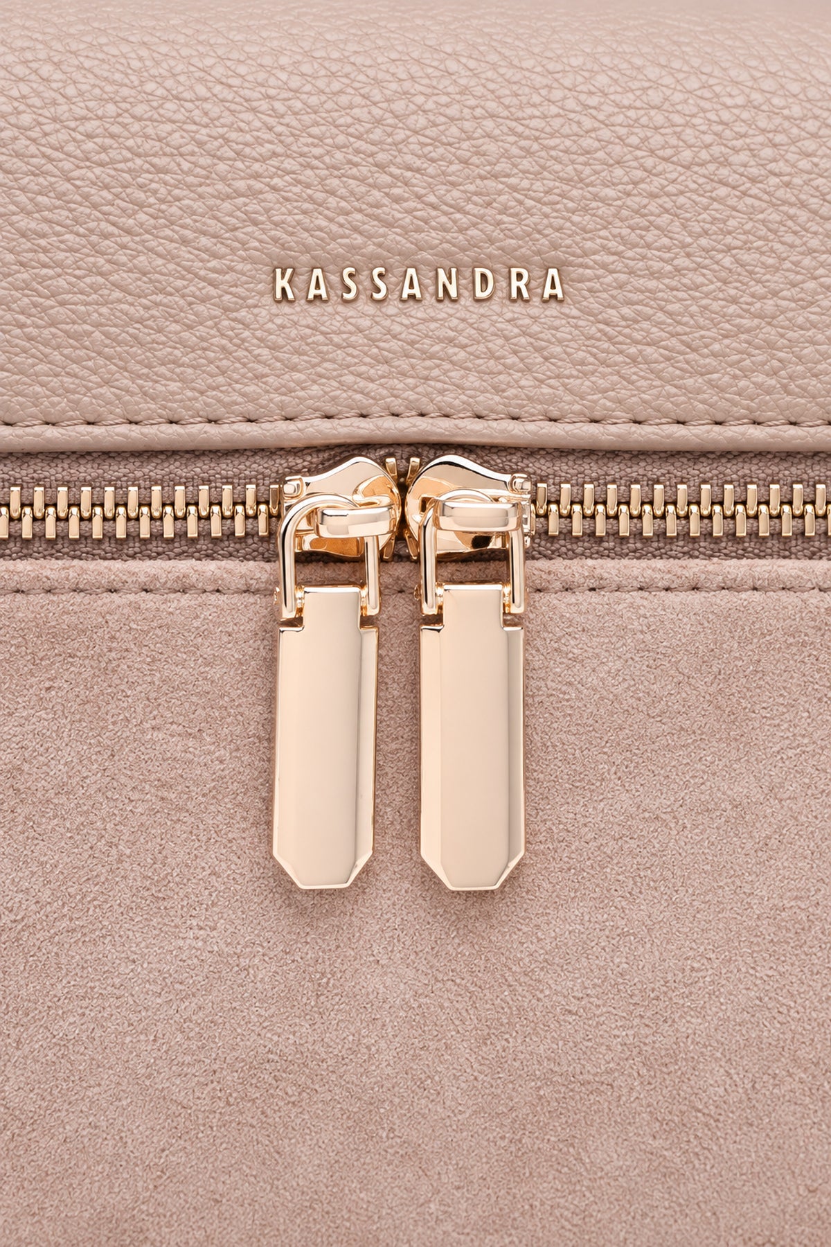 Borsa a mano effetto scamosciato con doppia zip