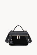 Kassandra & Co Borsa a mano effetto scamosciato con doppia zip Black
