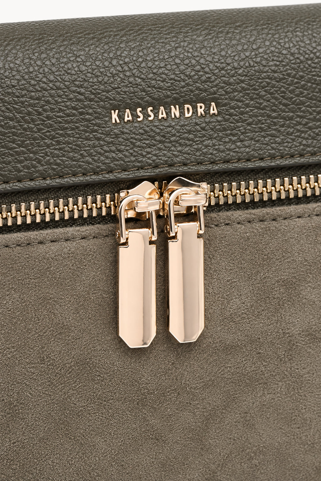 Borsa a mano effetto scamosciato con doppia zip
