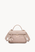 Borsa a mano effetto scamosciato con doppia zip Beige