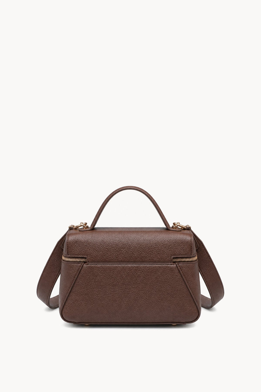 Borsa a mano effetto scamosciato con doppia zip Brown