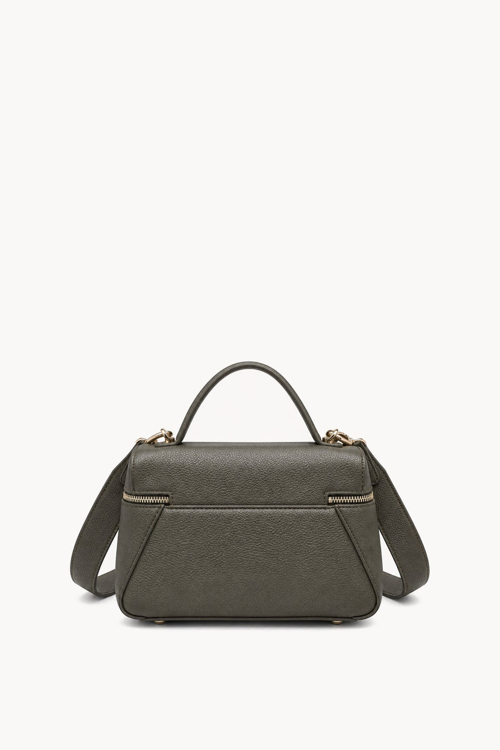 Borsa a mano effetto scamosciato con doppia zip Green