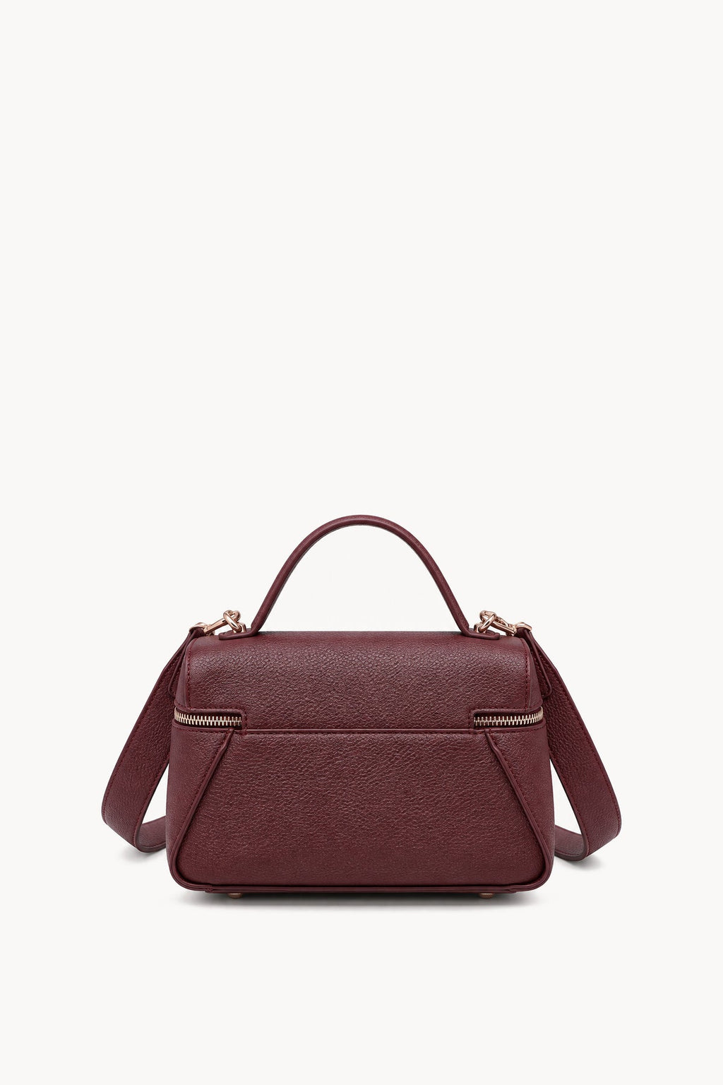 Borsa a mano effetto scamosciato con doppia zip Red