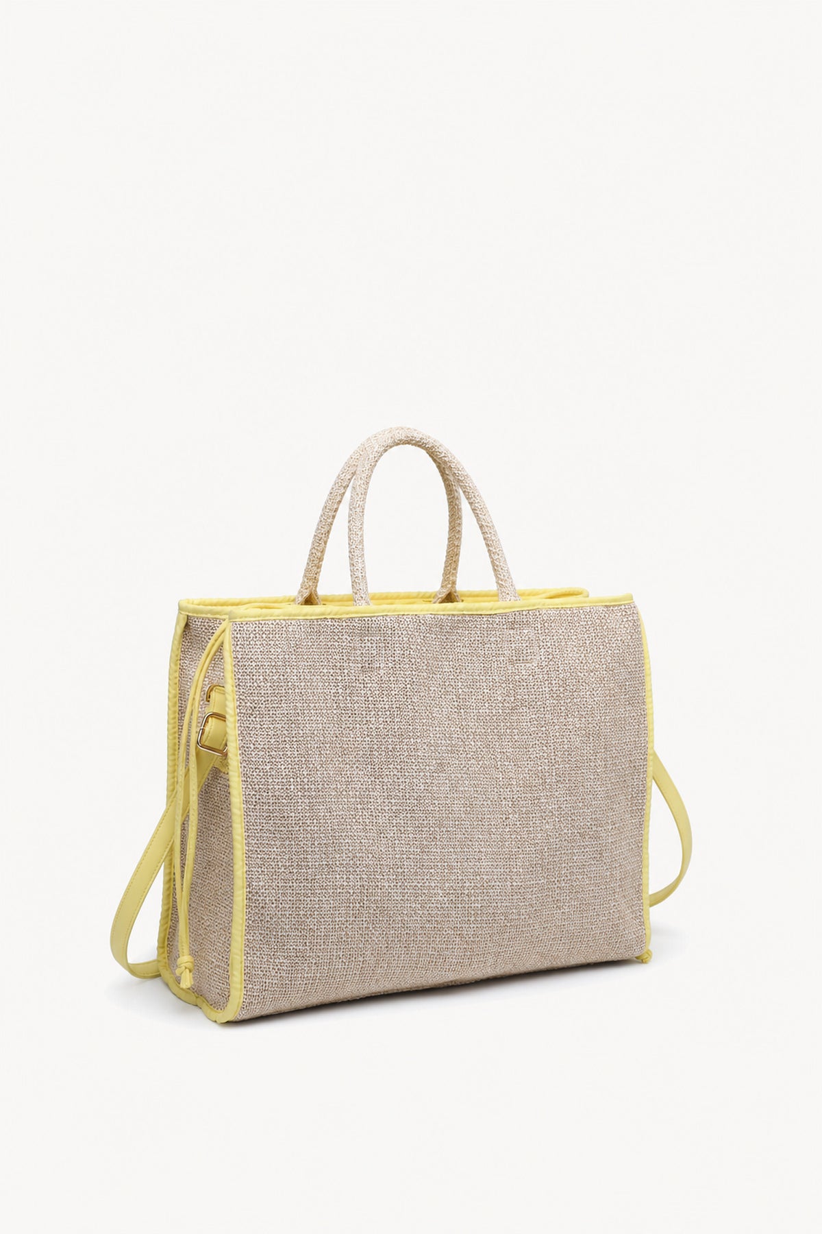 KASSANDRA The Portofino – Yellow Woven Tote Bag